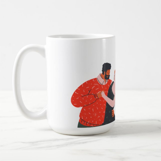 Tanzfigur Valentinstag Kaffeetasse (Links)