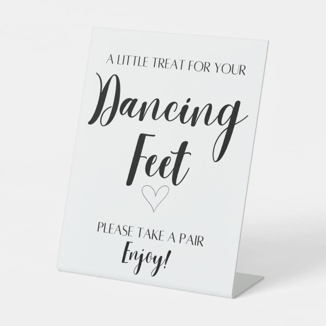 Tanzfüßchen Hochzeitstisch Top-Zeichen Sockelschild (Vorderseite)