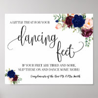 Tanzfüße Schild Flip Flops Hochzeitsnacht Bordeaux