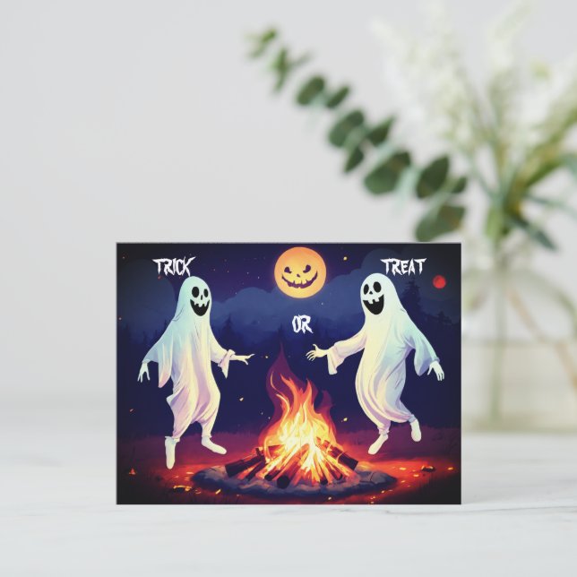 Tanzgeister-Illustration Postkarte (Stehend Vorderseite)