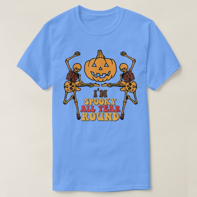 Tanzgitarre Skeleton Im Spooky das ganze Jahr über T-Shirt (Design vorne)