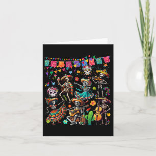 Tanzgruppe Damen Florale Skelette Mexikanischer Ta Karte