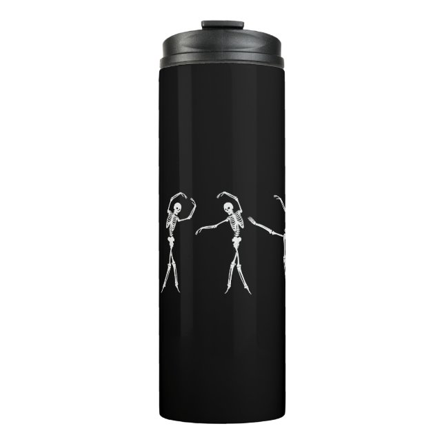 Tanzgymnastik Skelett Halloween Thermosbecher (Vorderseite)
