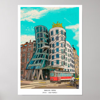 Tanzhaus Prag Tschechien Weiße Kunst Poster
