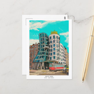 Tanzhaus Prag Tschechien Weiße Kunst Postkarte