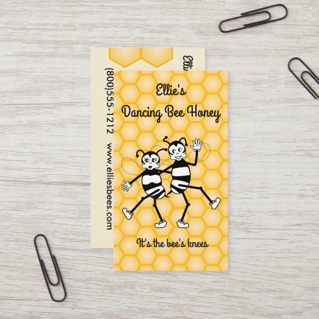 Tanzkarte für Bienenhonig Visitenkarte (Vorderseite/Rückseite Beispiel)