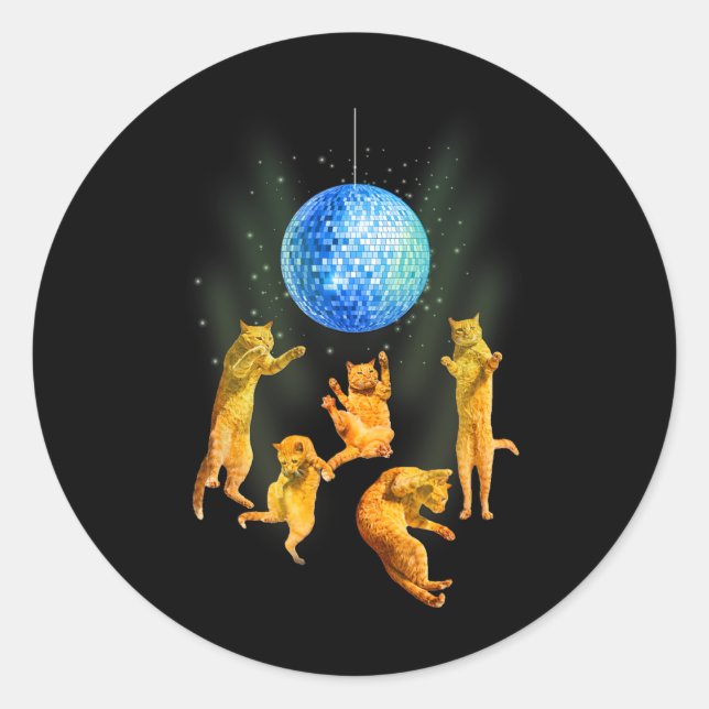 Tanzkatzen Diskothek Ball Kitten KÜCHE Party A Runder Aufkleber (Vorderseite)
