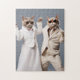 Tanzkatzen im Kleiderpuzzle