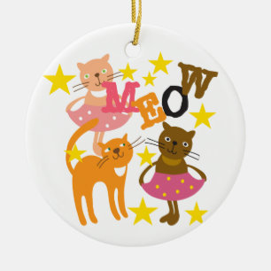 Tanzkatzen Keramikornament