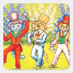 Tanzkatzen Quadratischer Aufkleber