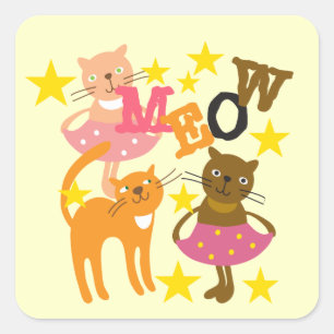 Tanzkatzen Quadratischer Aufkleber