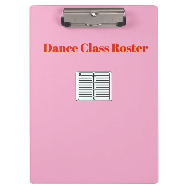 Tanzklasse Rosa Klemmbrett (Vorderseite)
