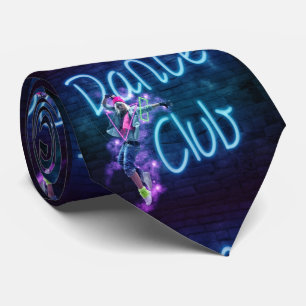 Tanzklub mit Tänzer und Neon Sign Necktie Krawatte