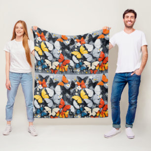 Tanzkunst, farbenfrohe Schmetterlingsakrylenkunst, Fleecedecke