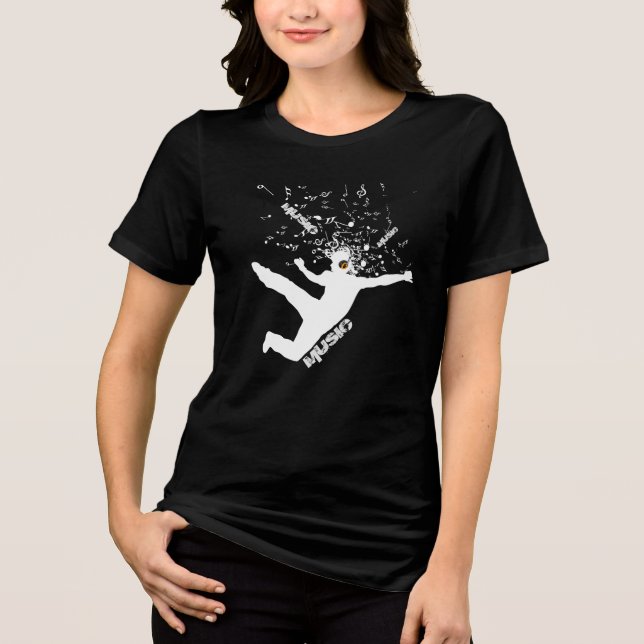 Tanzkünstler, Musikkonzept der weißen Silhouette Tri-Blend Shirt (Vorderseite)