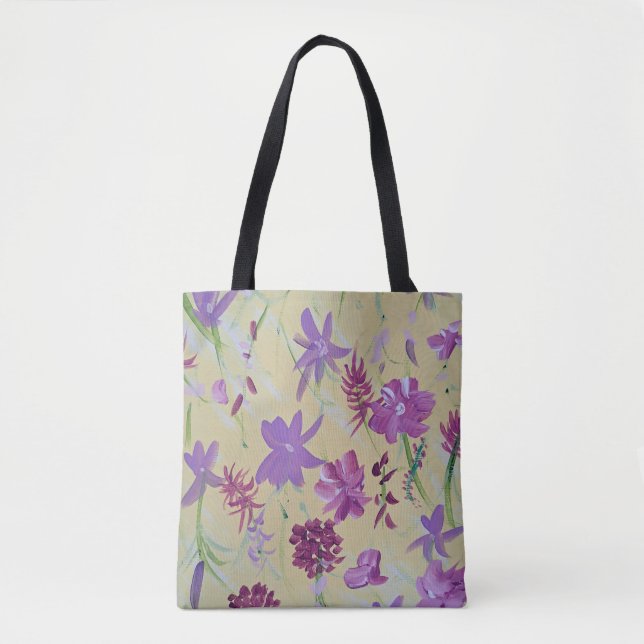 Tanzlavender Floral Totbeutel Tasche (Vorderseite)