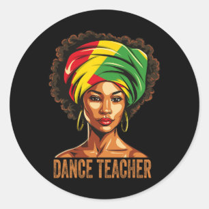 Tanzlehrer Afro American Black History Runder Aufkleber
