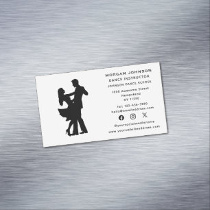 Tanzlehrer Ballroom Dancing Social Media Magnetische Visitenkarte