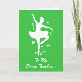 Tanzlehrer Happy Holidays Ballerina Silhouette Feiertagskarte