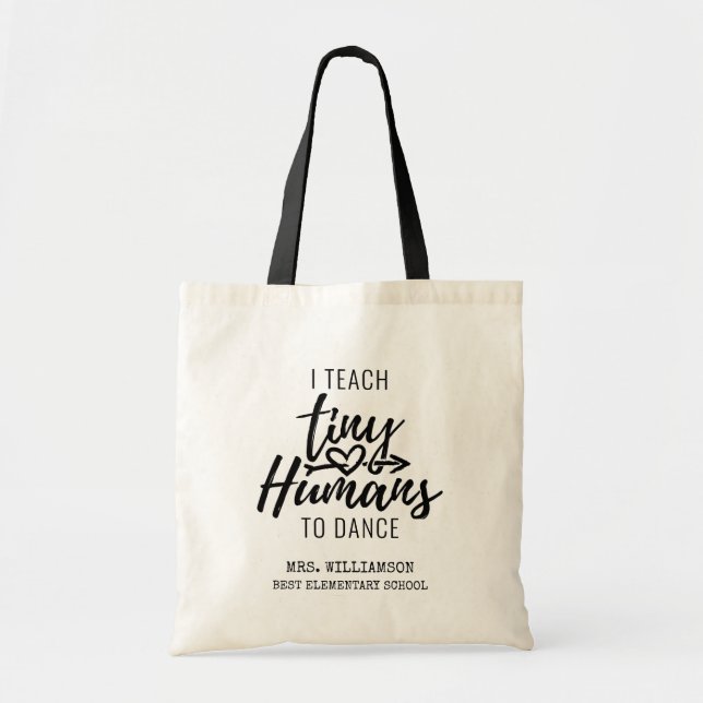 Tanzlehrer Script Typografy Holidays Tragetasche (Vorne)