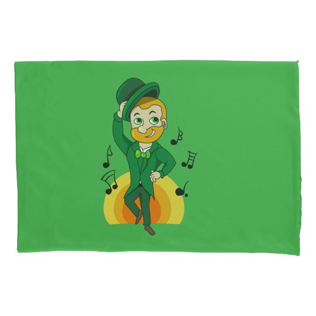 Tanzlekobobobaun, St. Patrick's Day Cartoon Kissenbezug (Vorderseite)