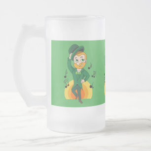 Tanzlekobobobaun, St. Patrick's Day Cartoon Mattglas Bierglas