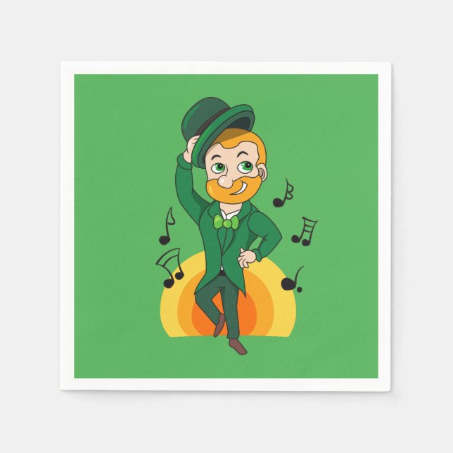 Tanzlekobobobaun, St. Patrick's Day Cartoon Serviette (Vorderseite)