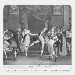 Tanzmanie, 1809 quadratischer aufkleber