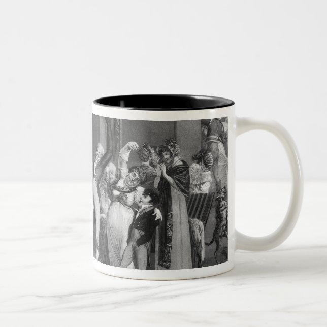 Tanzmanie, 1809 zweifarbige tasse (Rechts)