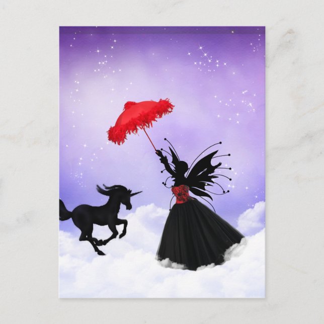 Tanzmärchen mit Einhorn Postkarte (Vorderseite)