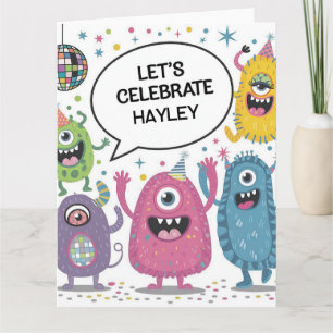 Tanzmonster Party Kindergeburtstag Design Karte