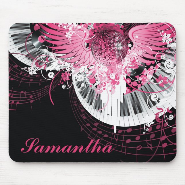 Tanzmusik Diskothek Ball Piano Personalisiertes Mo Mousepad (Vorne)