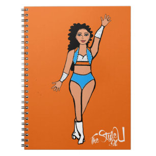 TanzNotebook leicht blau / weiß / orange Notizblock