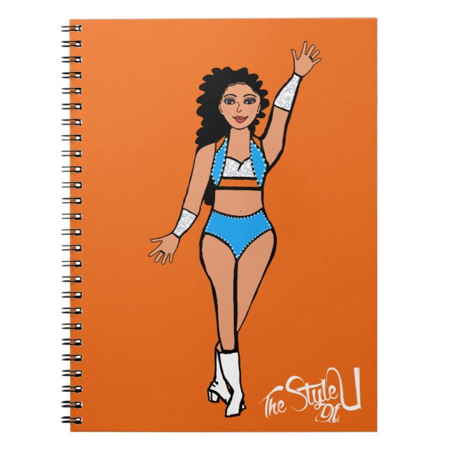 TanzNotebook leicht blau / weiß / orange Notizblock (Vorderseite)