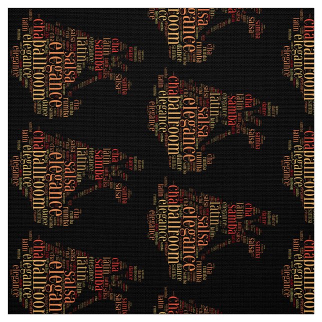 Tanzpaar als Wörter Cloud-Design Stoff (Muster)