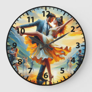 Tanzpaare beim Ballsaal Swingtanz Große Wanduhr