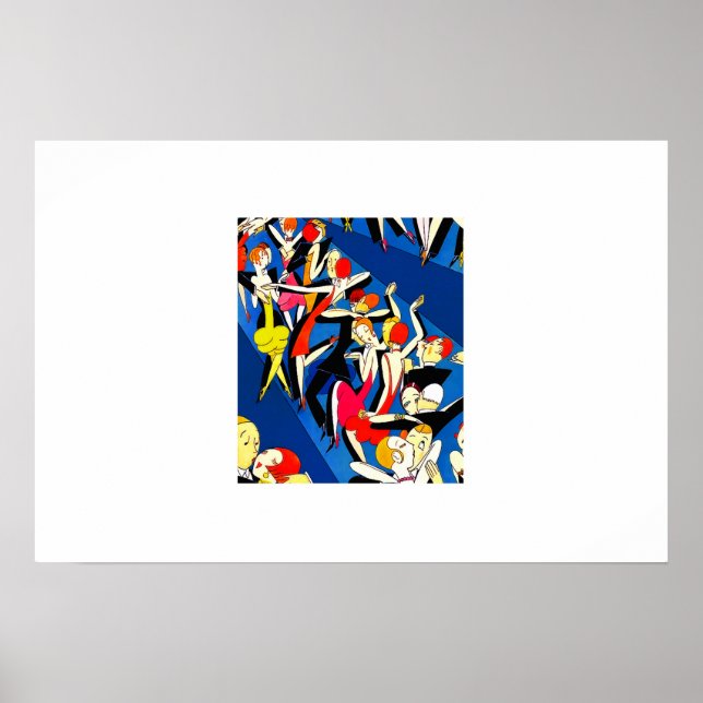 Tanzpaare Vintag Art Déco Poster (Vorne)
