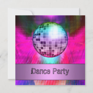 Tanzparty-Veranstaltung Pink Purple Abstract Mirro Einladung
