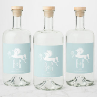Tanzpferd Flasche mit Liquor-Etikett Alkoholflaschenetikett