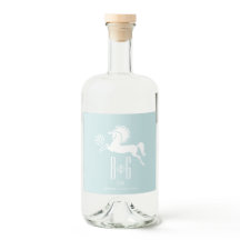 Tanzpferd Flasche mit Liquor-Etikett