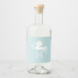 Tanzpferd Flasche mit Liquor-Etikett Alkoholflaschenetikett