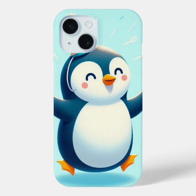 Tanzpinguin mit einem Party-Hut Case-Mate iPhone Hülle (Rückseite)