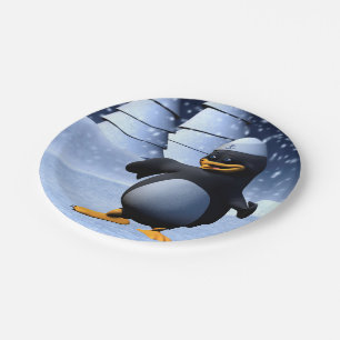 Tanzpinguin Pappteller