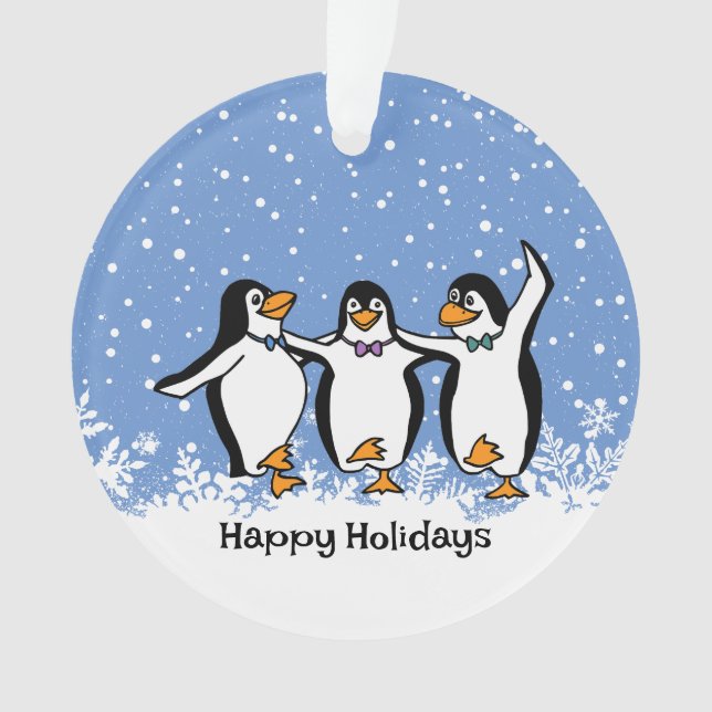 Tanzpinguine Design Akrylic Ornament (Vorderseite)