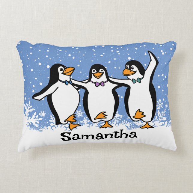 Tanzpinguine Design Dekokissen (Vorderseite)