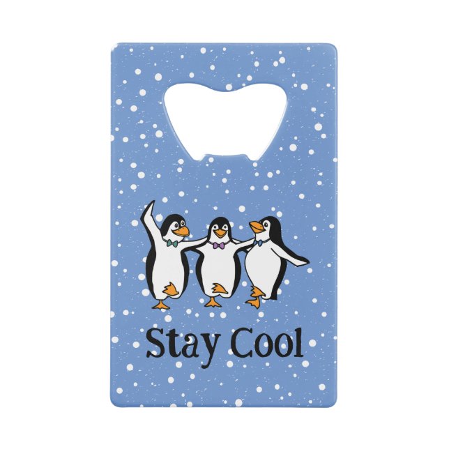 Tanzpinguine Design Flaschenöffner (Vorderseite)