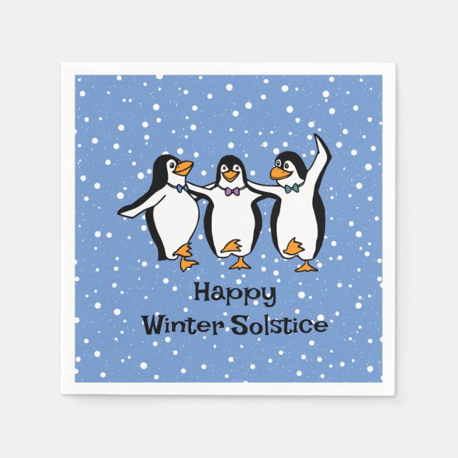 Tanzpinguine Design Paper Napkins Serviette (Vorderseite)