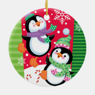 Tanzpinguine Keramik Ornament