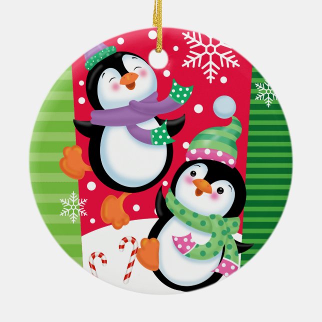 Tanzpinguine Keramik Ornament (Hinten)