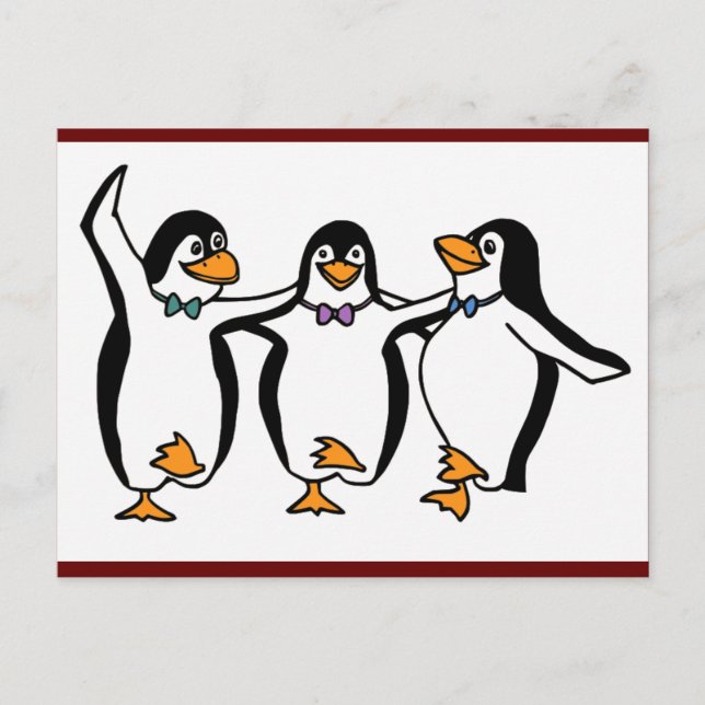 Tanzpinguine Postkarte (Vorderseite)